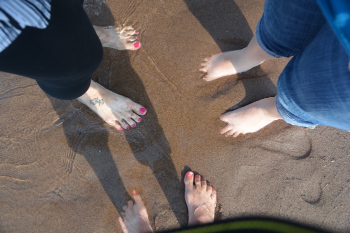 our feet in the sand